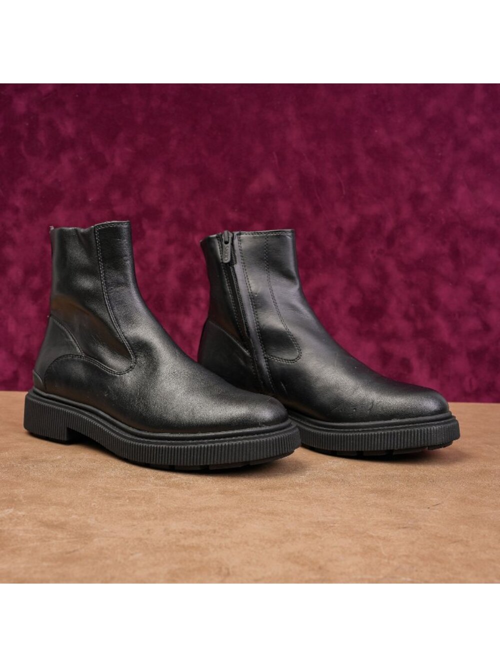 Franco Sarto Women Black Faux Leather Stomp Festival Party Boots sz 8